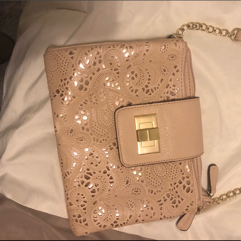Pink and gold purse